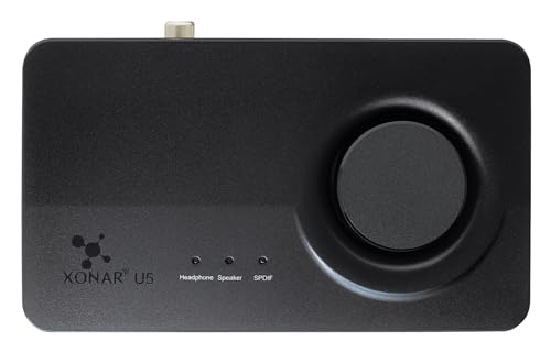 ASUS Xonar U5 Carte Son USB 5.1 Canaux Compacte Noir