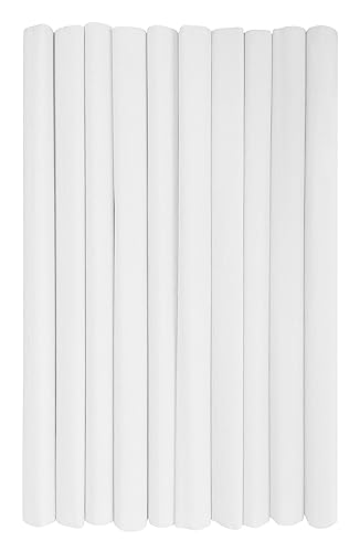 Interdruk - Rouleaux de papier crépon pour enfants, bricolage et décorations - Lot de 10 rouleaux (50cm x 200cm, 28g/m2) - 01 Blanc