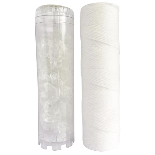 AQUAWATER - 105008 - Kit standard - 1 filtrante bobinée 20 microns et 1 anticalcaire pour filtrer les impuretés contenues dans l’eau- Pour bol de taille standard 10' - Fabriqué en France