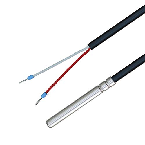 iOVEO, 035HP05202- NTC 10KOHM- Sonde de température avec Câble en PVC 105 °C, Capteur de Température, Sonde, Chauffage, NTC 10k, 2 mètres