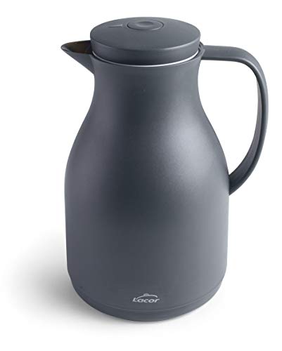 Lacor 62564 62564 - Carafe isotherme sans BPA avec double paroi et couche de verre à l'intérieur, gris mat, 1,5 l, 1,5 l, polypropylène