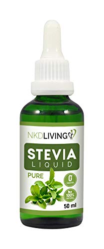 Gouttes de liquide de stévia pure 50 ml – Stévia pure, sans arôme ajouté - avec compte-gouttes en verre