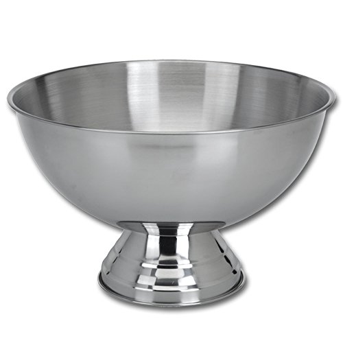 Bol à glaçons pour Champagne, vin, bière, Bouteilles ou Punch, pour fêtes, différents Designs Disponibles, Acier Inoxydable, Silver - Matt, 24cm Hoch