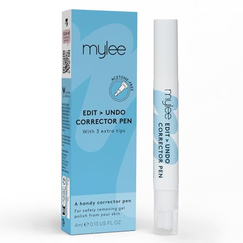 Mylee Stylo correcteur réutilisable pour vernis à ongles - Des manucures impeccables à la portée de tous - Dissolvant sans acétone avec des pointes de rechange et un résultat parfait