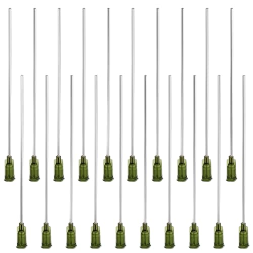 FINGERINSPIRE 20Pcs 14G Aiguille de Distribution à Pointe émoussée Avec Luer Lock 11.7cm Aiguille à Seringue en Acier Inoxydable Aiguille de Distribution de Liquide pour la Distribution de Colle