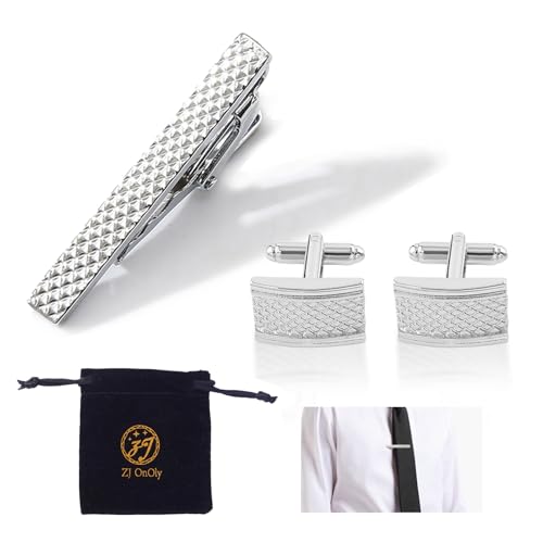 Ensemble de boutons de manchette et pince à cravate en acier inoxydable pour homme - Cadeau d'affaires pour anniversaire de mariage, 4cm, Acier inoxydable, Pas de gemme