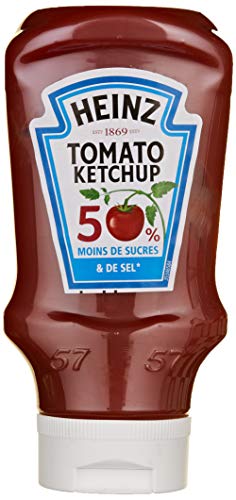 Heinz Tomato Ketchup 50% de sucre et sel en moins Flacon Souple Top Down 435g