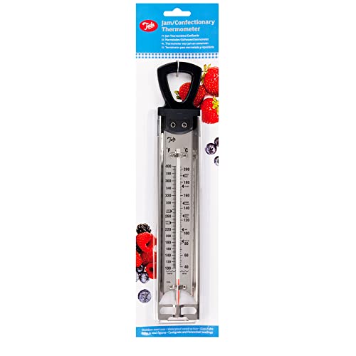 Tala Thermomètre à Confiture Guide de Température en Acier Inoxydable pour Confiserie Marquages Faciles à Lire, Sans Mercure De 40°C à 200°C Accessoires de Pâtisserie 39,5cm x 10cm