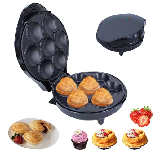 Mini machine à tarte et quiche électrique, anti-adhésif, chauffage double face avec indicateur LED, parfait pour la cuisson des collations et des desserts