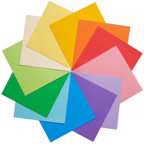 Papier Origami Coloré 120 Feuilles, 12 Couleurs Vives 6 Pouces 70gsm Papier Pliant Carré Double Face pour Bricolage Arts Artisanat Projets Enfants Adultes