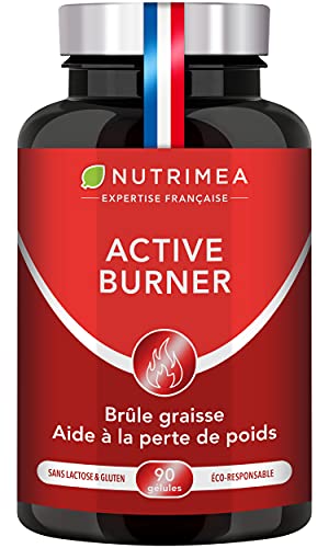 Brûleur de Graisse Extra Fort - Puissant Complexe de Plantes Amaigrissant dont Gingembre - Effet Minceur Efficace - ACTIVE BURNER - 90 gélules Vegan - Nutrimea - Fabriqué en France