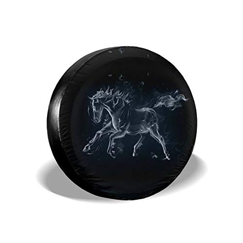 Housses pneus Auto Couvre-Roue de Secours Couverture Universelle de pneus de 15 Pouces Cheval de feu Blanc Couverture de Pneu Anti-poussière Anti-Solaire Auto Housse de Protection