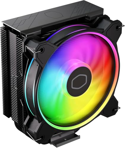 Cooler Master Hyper 212 Halo Refroidisseur Air CPU, Totalement Noir avec Finition Aluminium, 4 x Caloducs à Contact Direct Continu, Ventilateur MF120 Halo2 ARGB, Bracket LGA1700 & AM5 - Noir