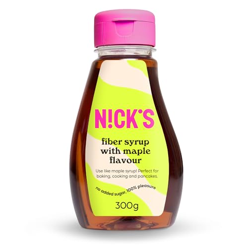 NICKS Fiber syrup au goût de sirop d'érable (300 g) Édulcorant kéto sans sucre ajouté, sans gluten, vegan