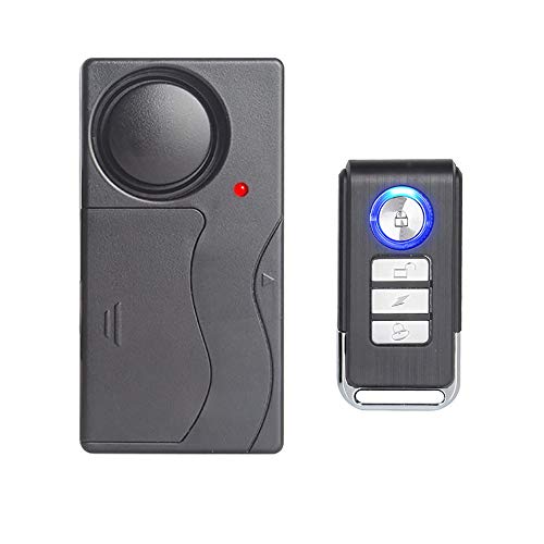 Mengshen Alarme de Vibration Sans Fil, Alarme Antivol pour Vélo/Moto/Voiture/Véhicules/Porte/Fenêtre, Son 110db (Télécommande Incluse)