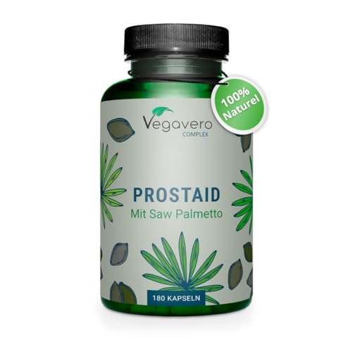 Complexe Prostate & Confort Urinaire Homme | 180 Gelules | 100% Naturel | Saw Palmetto + Ortie + Epilobe + Citrouille | Avec 45% Acides Gras | VEGAN | 3 Mois