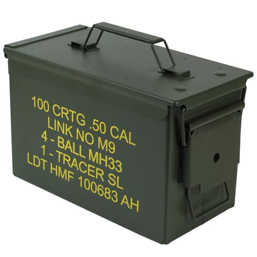 HMF 70011 Caisse de Munitions, Boîte à Munitions, US Army Box en Metal, 30 x 19 x 15,5 cm, vert