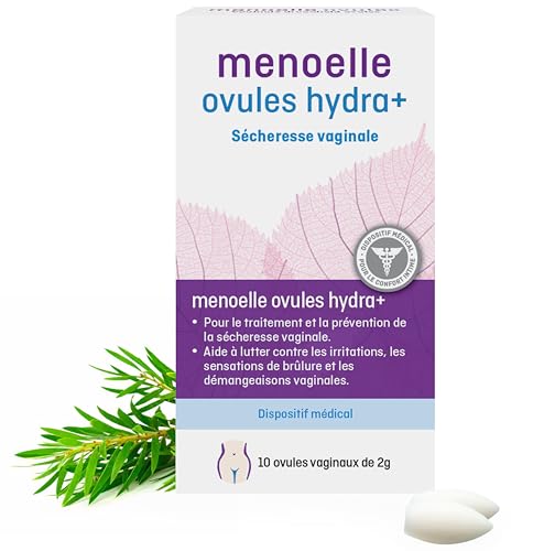 Menoelle - 10 Ovules Vaginaux Hydra+ - Sécheresse Vaginale - Naturel & Sans Hormones - Restauration Flore Vaginale Intime Ménopause - Dispositif Médical