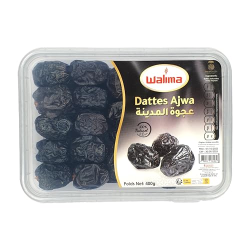 Dattes AJWA 400g - Walima, Premium et 100% Naturelles, Sans Conservateur Ni Additifs