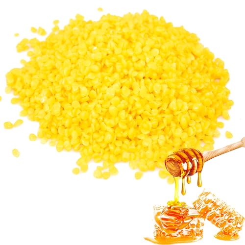 200g Cire D'abeille,Cire D’abeille Pastilles,Cire D'abeille Naturelle,Pastilles De Cire D'abeille,Cire D'abeille Pour Cosmétique,Pour cosmétique et Entretenir Les Meubles,Jaune