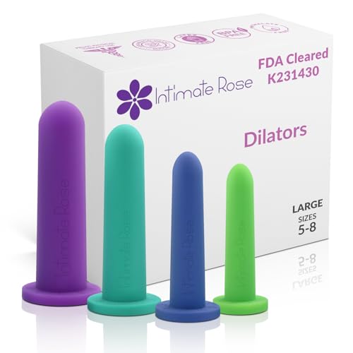 Intimate Rose Lot de 4 Grands Dilatateurs en Silicone pour Femmes et Hommes, Tailles 5-8