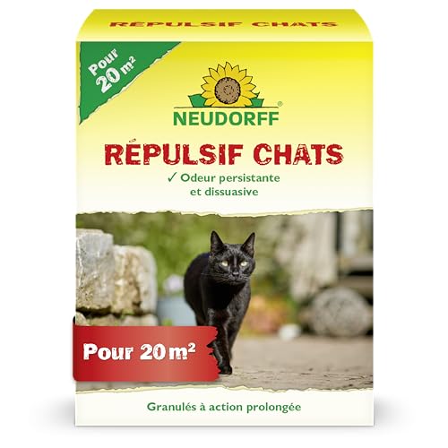Neudorff Répulsif Chats – Le répulsif prêt à l'emploi repousse efficacement les chats sans les endommager - suffisant pour 20m²