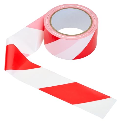 La Cordeline Ruban Signalisation Polyéthylène Basse Densité (LDPE) 50mm x 100 m Ruban Balisage Rouge et Blanc