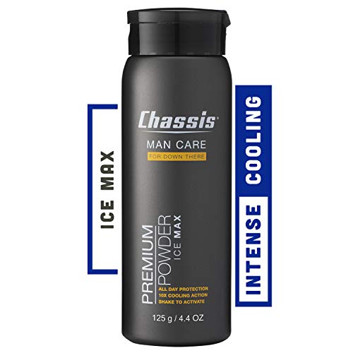 Chassis Ice Max Poudre corporelle de qualité supérieure pour homme, déodorant naturel avec 10 fois plus de sensation de refroidissement, sans talc, parabènes et menthol