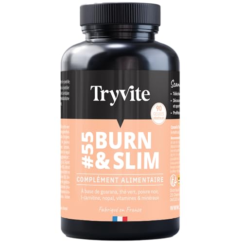 Bruleur de Graisse Homme Femme | Coupe Faim Puissant et Efficace Minceur Perte de Poids Rapidement | TRYVITE BURN&SLIM | 90 gélules