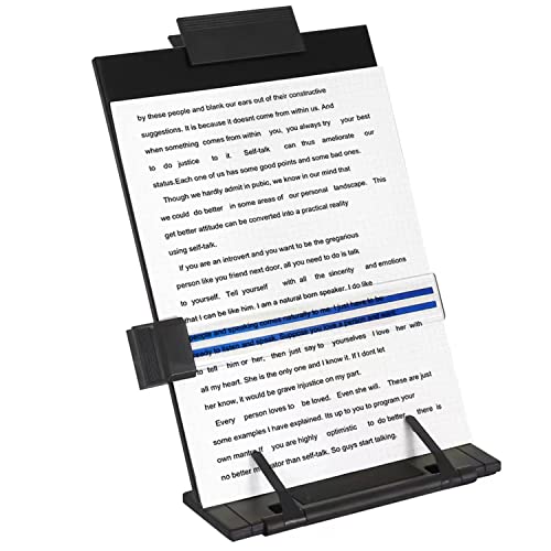 Support de documents de bureau avec 7 positions réglables, organiseur de fichiers en métal noir, porte-copie pour écrire des discours, lire des lettres A4, livre de musique, tablette, bureau, avec