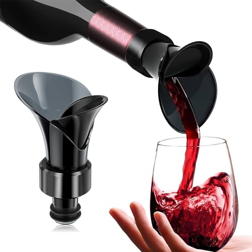 PARENCE - Bouchon Bec Verseur pour bouteille de Vin Refermable 2 en 1 - Parfait pour Tous les Vins