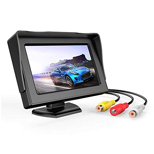 3T6B - Écran LCD de Caméra de Recul, 4,3 Pouces Caméra de recul avec écran étanche, pour camionnette SUV, pour Voiture
