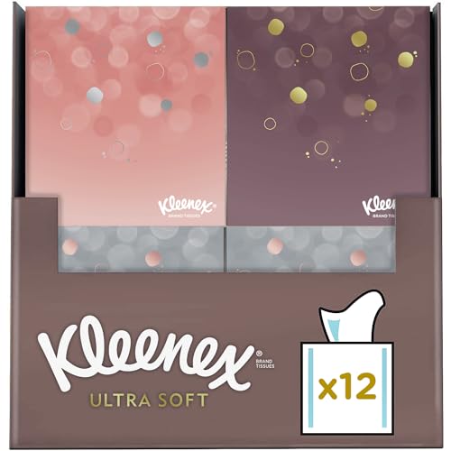 KLEENEX - Mouchoirs boîte cubique Ultra-soft (12 boîtes de 48 mouchoirs) - doux et soyeux qui laissent une sensation de bien-être sur la peau - Fabriqué en France