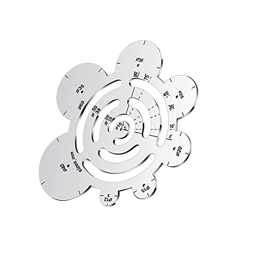 Ocnvlia Cercle Rond de RèGle de Coupe D'Angle en MéTal D'Outils de Coupe en Cuir pour des Projets en Cuir de Dessin de Travail de Maroquinerie de Bricolage A