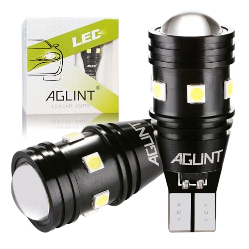 AGLINT W16W T15 LED Ampoule CANBUS Sans Erreurs 3030 10SMD 912 921 pour Voiture LED Feux de Recul Stationnement Sauvegarde Inversée Lumière Blanc 12V 24V 2Pcs