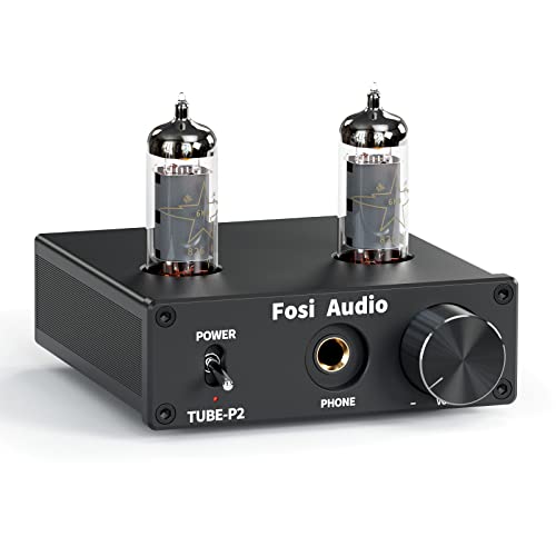 Fosi Audio P2 Valve Amplificateur de Casque Préamplificateur à Tube sous Vide Mini Audio stéréo Hi-FI avec Protection de Sortie au Sol à Faible Bruit pour Casque