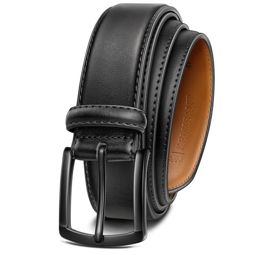 KEMISANT Ceinture Homme, Ceinture Costume,Largeur 35mm pour les Chaussures de Ville et le Costume,Excellent Choix de Cadeau(Noir,115cm/38-40' taille réglable)