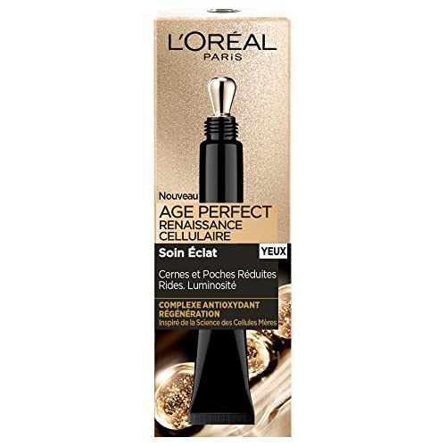 L’Oréal Paris – Crème Contour des Yeux Age Perfect Renaissance Cellulaire – Soin Éclat Rides, Cernes & Poches – Au Complexe Antioxydant Protecteur - Tous Types de Peaux – 15 ml