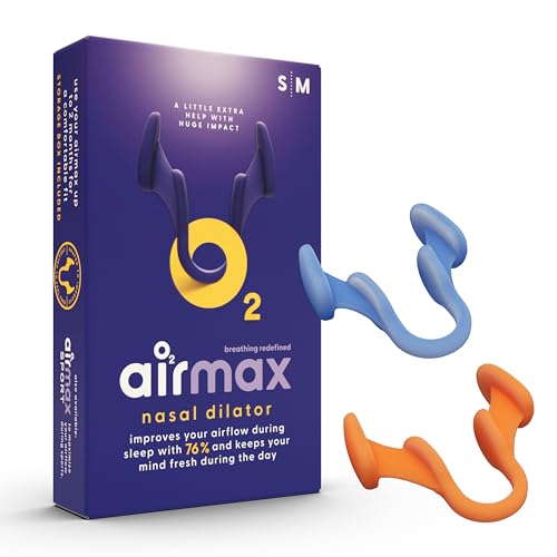 Airmax® | Dilatateur nasal anti ronflement | Pack ajustement garanti - taille small & medium | Respiration par le nez | Contre la congestion nasale | Avec un boîtier de rangement pratique | Recommandé