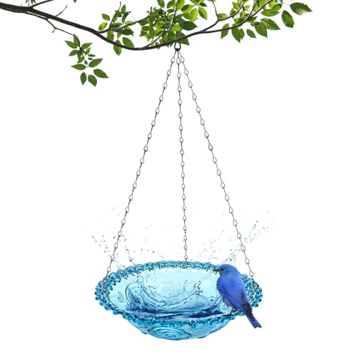 Mangeoire Oiseaux Exterieur, Abreuvoir Oiseaux Exterieur, Bain d'oiseaux à Suspendre, Bains pour Oiseaux Sauvages, Convient pour Accrocher dans Votre Jardin, 23.5 x 40cm