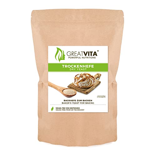 MeaVita levure sèche levure de boulangerie, levure de pain, sans gluten, 1000g en sac