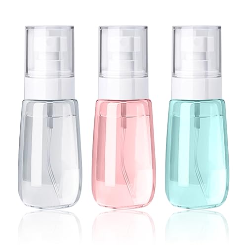 Phomanttonary 3 Pièces Flacons et vaporisateurs vides, Flacon pulvérisateur de voyage vide en plastique transparent, Flacon Spray Réutilisables à brume fine pour coiffure, Parfums, nettoyage (60ml)