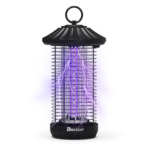 Lampe Anti Moustique - Efficace 3800V 15W UV Tue Mouche Electrique, IPX4 Tueur d'Insectes Silencieuse, Anti Insectes Répulsif Portée 150-200 m², pour Intérieur et Extérieur