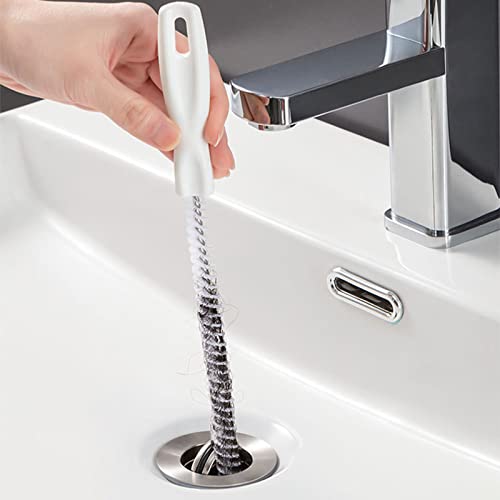 KEYRI 2 Pièces Brosse de Nettoyage de Drain D'égout, Flexible 45cm évier Brosse de Nettoyage pour Débouchage de Canalisation et Les Tuyaux, Vidange Drague Outil pour Salle de Bains Cuisine (2 Pièces)