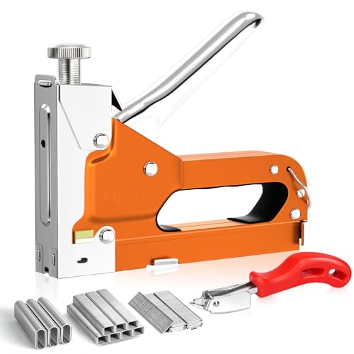 Lytool Agrafeuse manuelle 3 en 1 avec pistolet agrafeuse à bois avec 2000 agrafes et extracteur d'agrafes, force de tir réglable pour bois, tissu, tapis, meubles