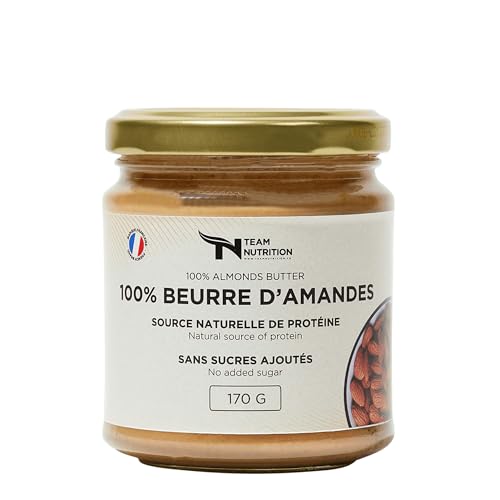 BEURRE D'AMANDE 100% NATUREL BONS ACIDES GRAS | Sans Additifs ni OGM | Source d'Énergie & Nutriments Essentiels | Idéal pour Sportifs et Diètes Saines | Team Nutrition | MARQUE FRANÇAISE