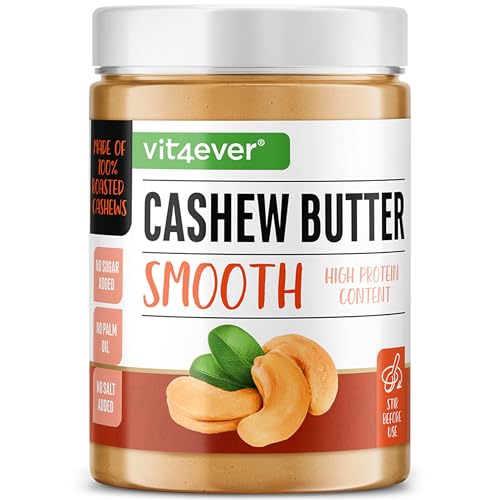 Beurre de noix de cajou Smooth - 1kg de beurre de noix de cajou naturel sans additifs - High Protein - purée de noix de cajou sans sel, huile ou graisse de palme ajoutés - 100% purée de noix de cajou