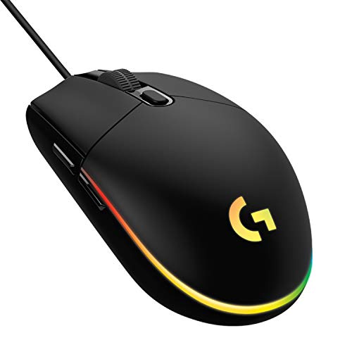 Logitech G203 LIGHTSYNC USB Souris Gaming avec Éclairage RVB Personnalisable, 6 Boutons Programmables, Capteur Niveau Gaming, 8 000 PPP, Ultra-Léger - Noire