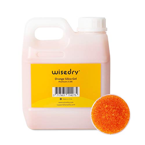 wisedry Perles déshydratantes en gel de silice réutilisables en vrac avec indication de couleur – 0,9 kg, taille des perles 2-4 mm, rechargeables