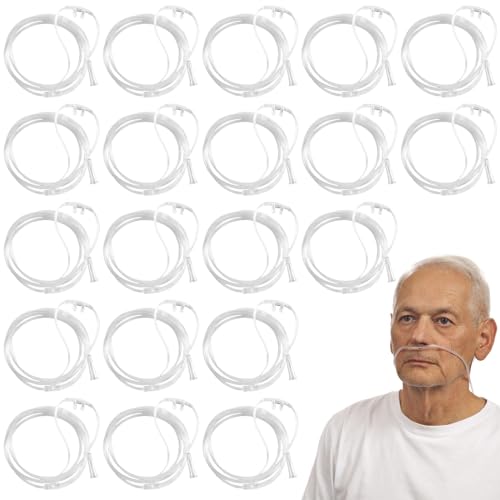 Lot de 20 lunettes de nez à oxygène : lunettes de nez pour appareil à oxygène, lunettes de nez avec tube d'oxygène 300 cm pour appareil à oxygène, thérapie respiratoire